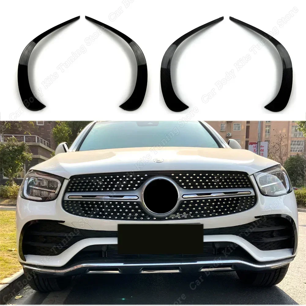 For Mercedes Benz GLC Front Bumper Spoiler Splitter Air Vent Fog Lamp Cover Grille Trim X253 C253 GLC200 300 350 GLC43 2019-2022