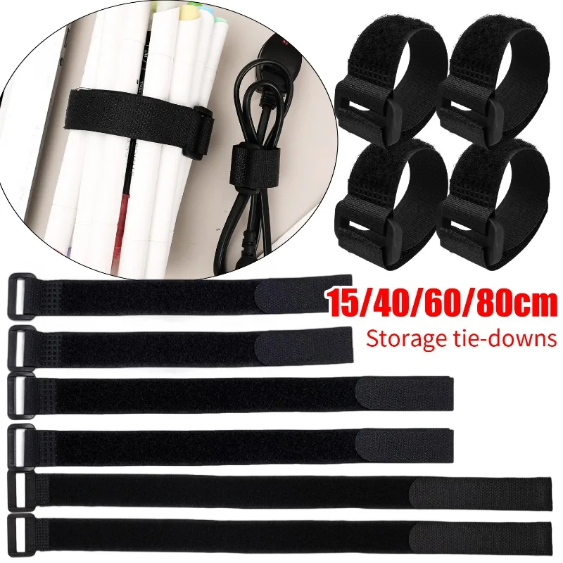 10PCS Reusable Hook and Loop Cinch Straps Nylon Cable Ties Organizer Adjustable Fastener Securing Cable Straps Cord Management