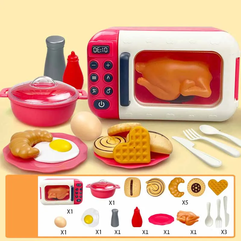 Children\'s Simulation Microwave Oven Toys Creative Baby Interactive Kitchen Cooking Set Children\'s Play House Toys Gifts