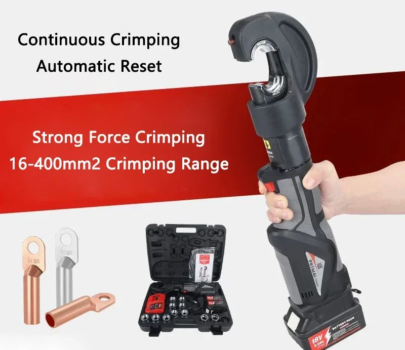 Electric Hydraulic Pliers PM-400 Terminal Crimping Machine Continuous Crimping Automatic Reset LED Display Strong Force Crimping