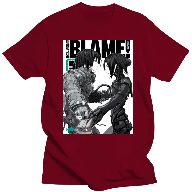 Japanese anime Manga Blame Zuru T Shirt Men Short Sleeved  Streetwear T-shirt Sidonia Heavy Industries Tee Nihei Tsutomu Tops