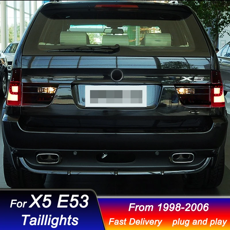 ไฟท้ายแต่งรถ LED แบบไดนามิกสำหรับ BMW X5 E53 1998-2006ประกอบไฟท้ายสไตล์ใหม่