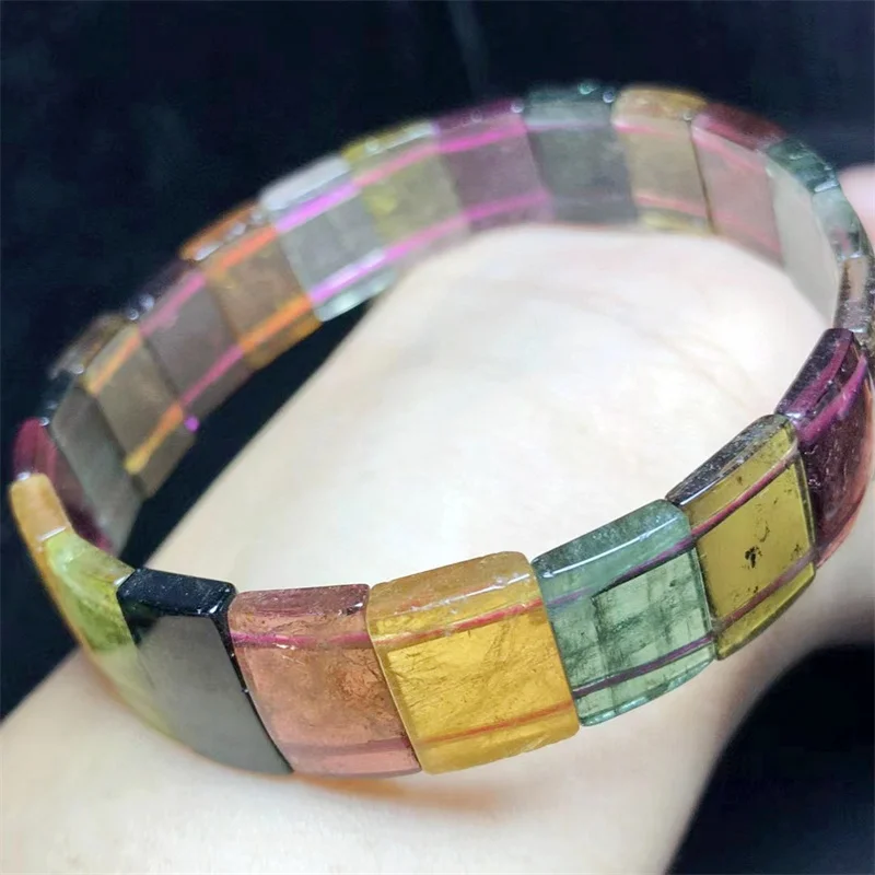 Natural Tourmaline Bangle Fashion Women Healing Gemstone  Jewelry Gemstone Reiki Energy Stone Holiday 1PCS