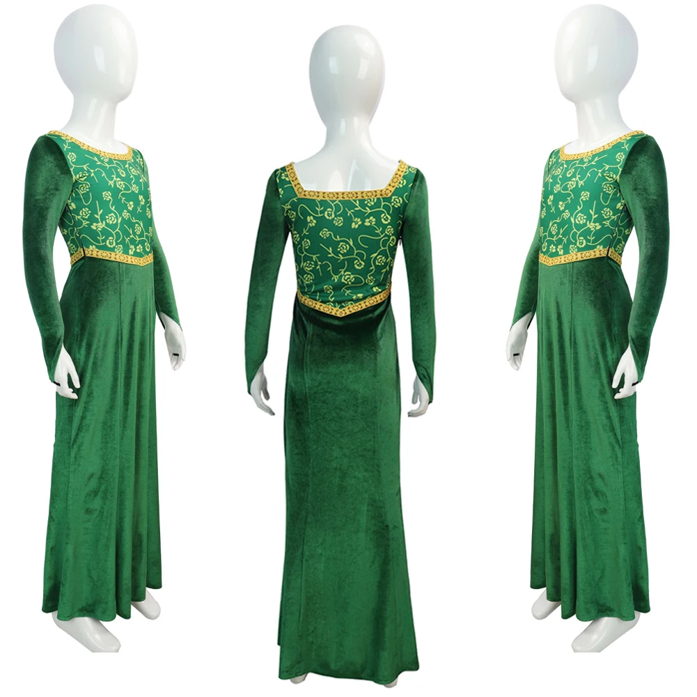 피오나 공주 코스프레 원피스 만화 몬스터 어린이 소녀 변장 역할극 의상, 파티 스커트, 할로윈 카니발 변장 슈트