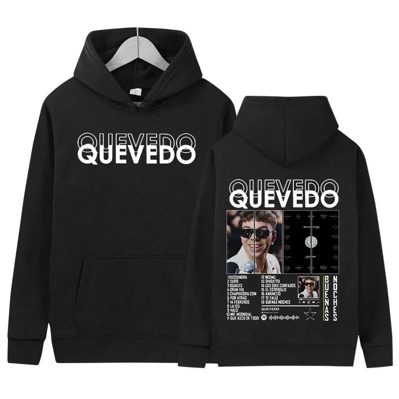 Rapper quevedo tour 2025 novo álbum moletom com capuz masculino de alta qualidade roupas moda moletom unisex hip hop casual oversized com capuz