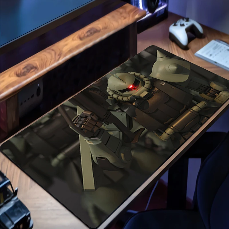 Tapis de souris mécanique guerrier Gundam Zaku II, pour ordinateur portable, bureau, HD, en caoutchouc, pour jeu, accessoires PC, clavier