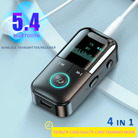 Bluetooth 5.4 Receiver 4 In 1 Transmitter Led Display Aux Bluetooth Car Adapter Wireless Audio Transmitter for TV Speakers