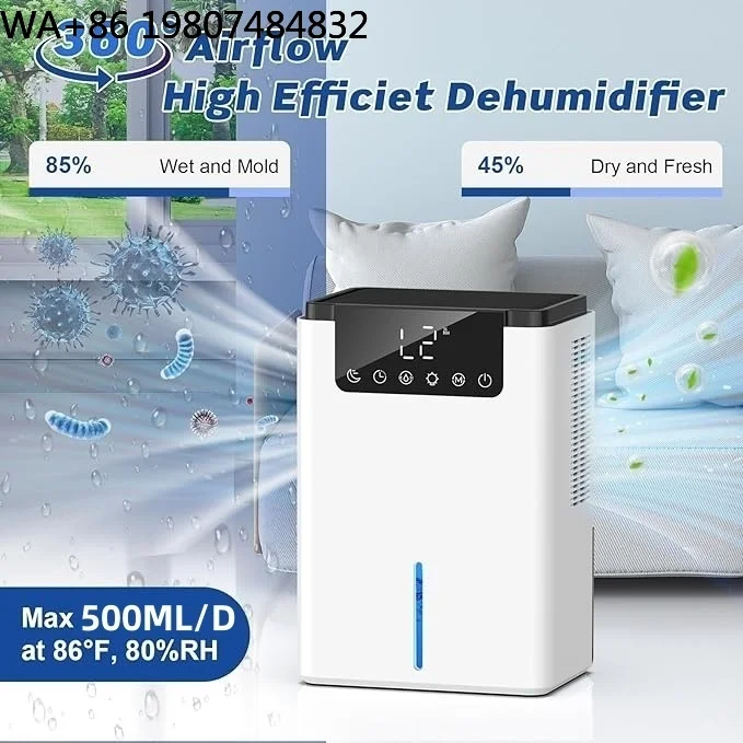 2000ML Detachable Tank Intelligent Damp Absorber Timing Humidity Control Quiet Mildew Remover For Bedroom Bathroom  Space