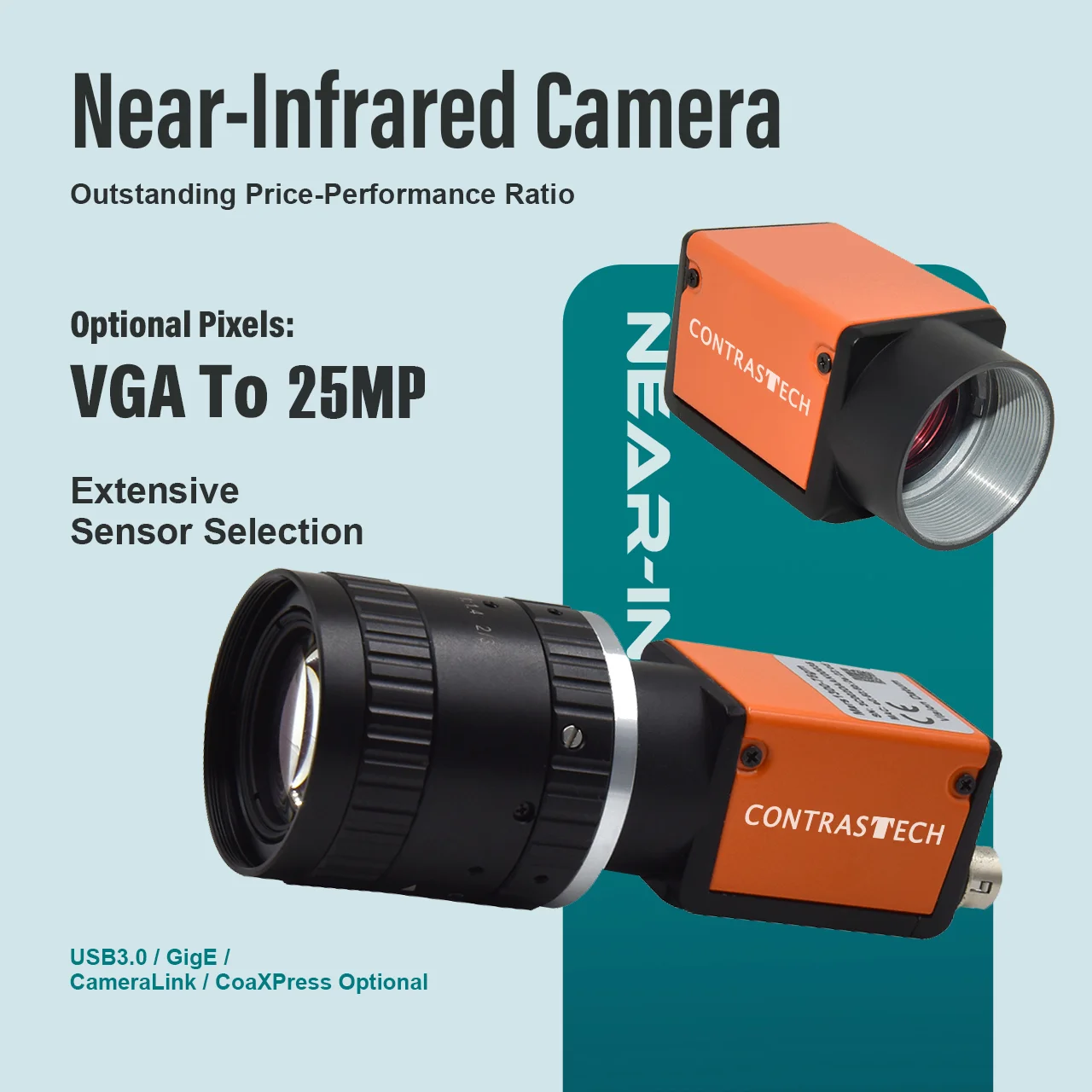25MP 5fps GMAX 0505 Hyperspectral 300nm-1100nm GigE Material Sorting NIR Camera for Machine Vision Inspection