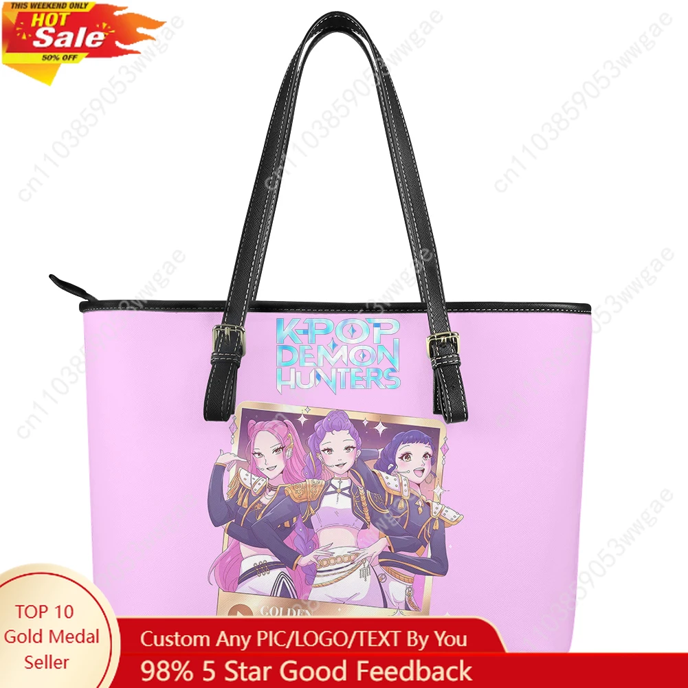 

KPop Demon Hunters Handbag Womens Vintage Personalized Tote Bag Shoulder Bag Business Leather Purse Travel Customized Bag Gift