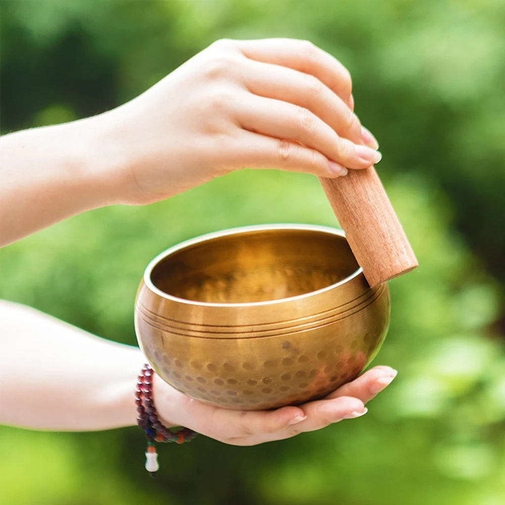 Nepal handmade Tibetan Singing Bowl Yoga Meditation Chanting Bowl Brass Chime Handicraft music therapy Tibet Buddha sound bowl