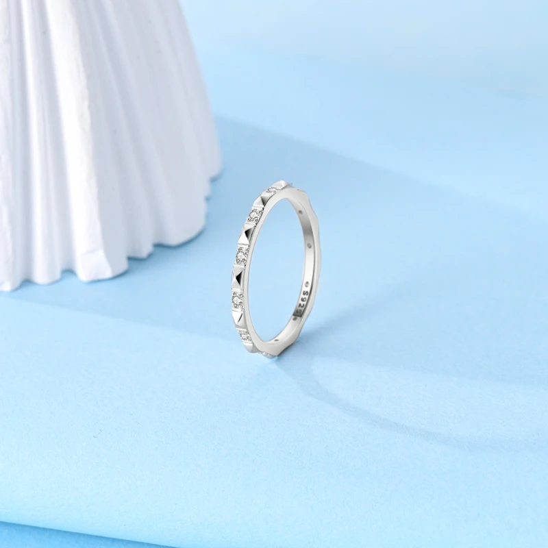 Rings 925 Silver Shiny Zircon Star Moon Multilayer Connection Ring Twisted Rope Closed Ring for Women Fashion Ring Jewelry Gift