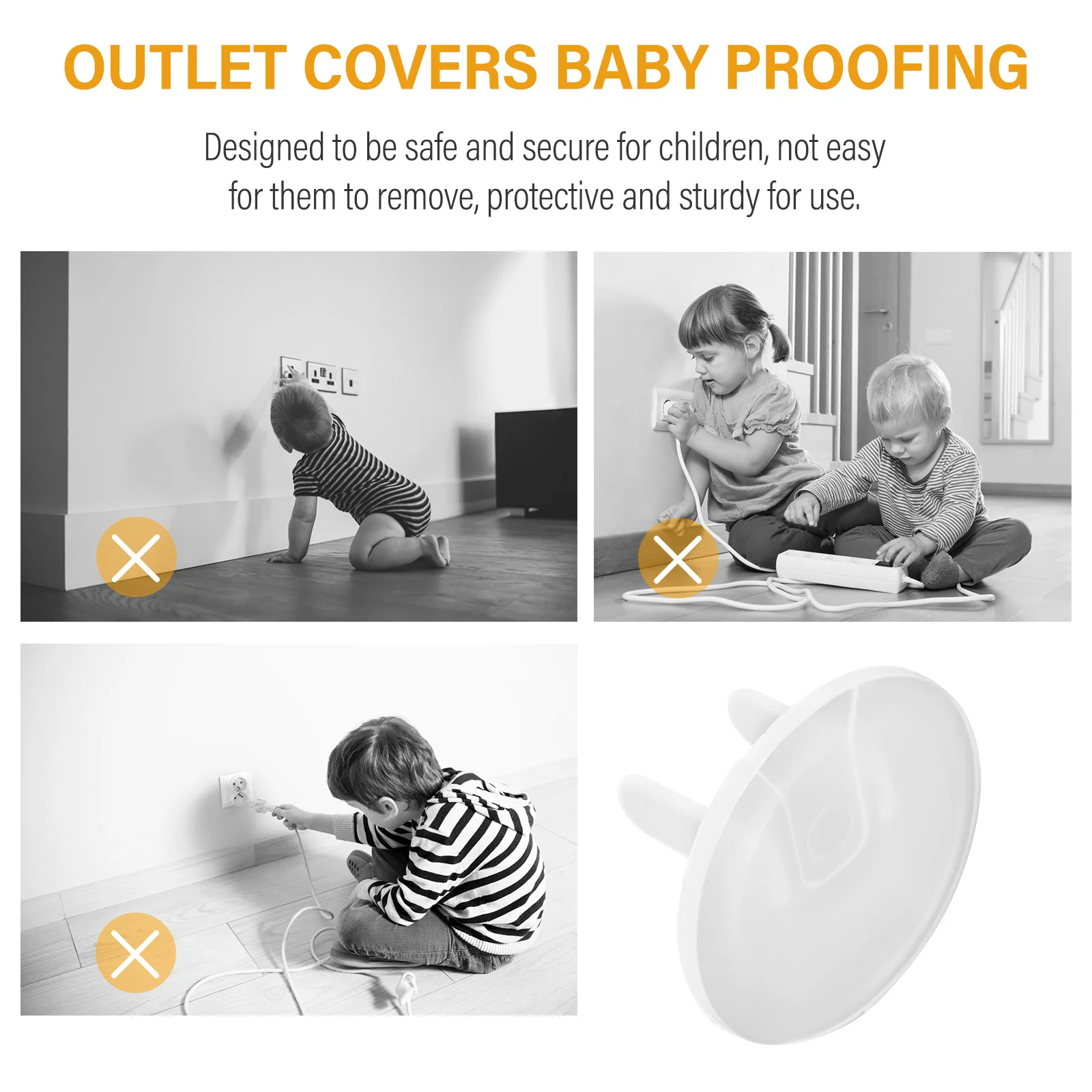 

12Pcs Babyproof Outlet Covers Safety Socket Protector Clear Childproof Electrical Plug Guard for Home Use Electric Outlet Covers