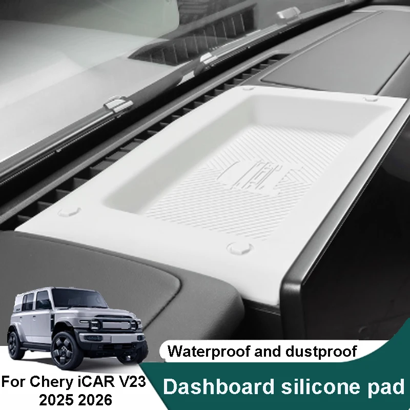 

Для Chery iCAR V23 2025 2026, силиконовая накладка на приборную панель автомобиля, аксессуар для хранения, обеспечивающий защиту от пыли и запотевания