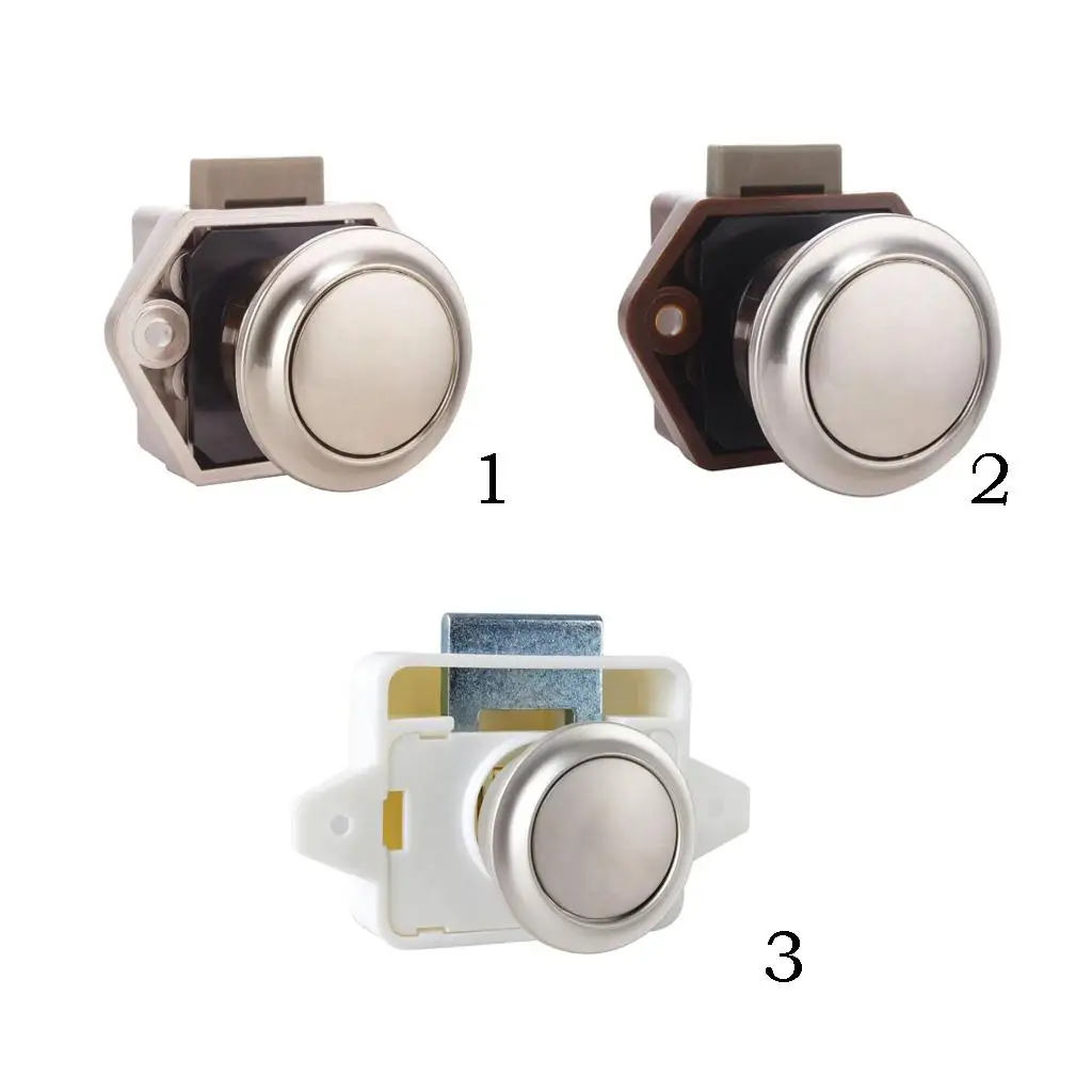 Replacement Cupboard Handle Hardware ABS Push Button Lock for Mobile Home Drawer Wardrobe