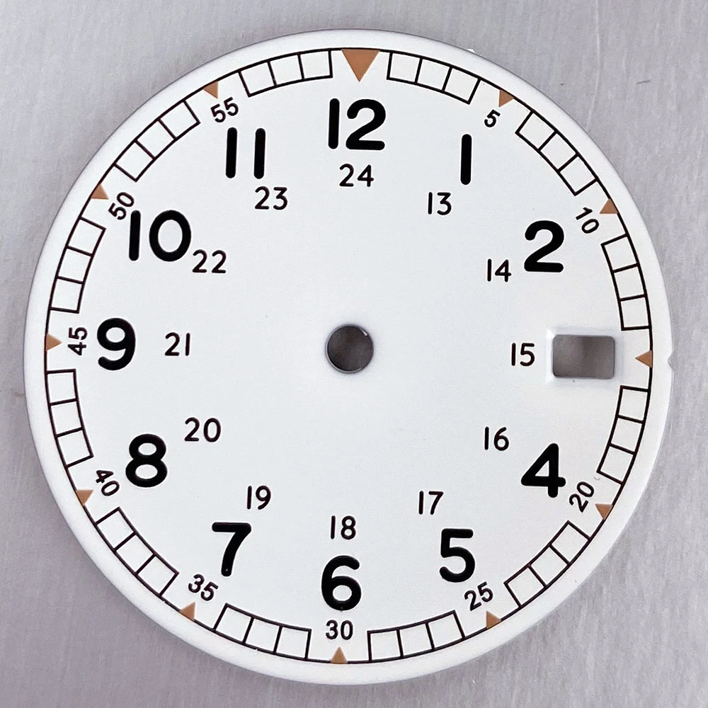 NH35A Uhr Ersatz Zifferblatt Pliot Zifferblatt für NH35 NH36 Automatische Männer Weiß Schwarz Lachs Zifferblätter Datum Fenster – Detail 20