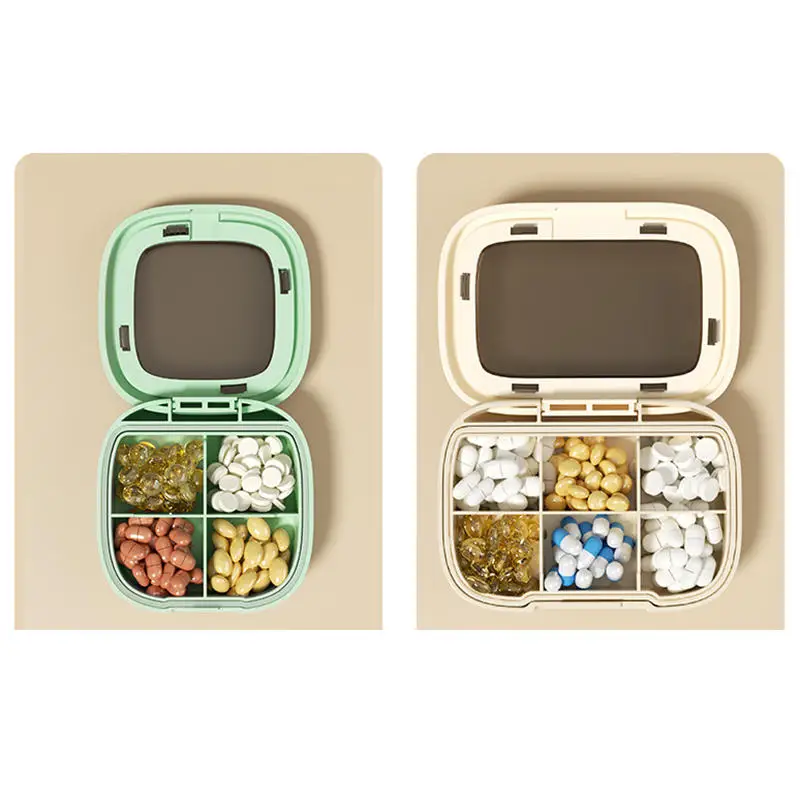 

1PC Portable Travel Medicine Box Tablet Partition Box Carry-On Daily Three MealsCompact Jewelry Box Travel Ring Earring Storage