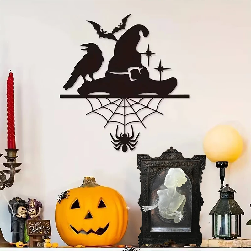 Escultura de pared de fantasma de Halloween en el espejo, mano del diablo de terror, artesanía de resina luminosa, estatua, marco de fotos creativo