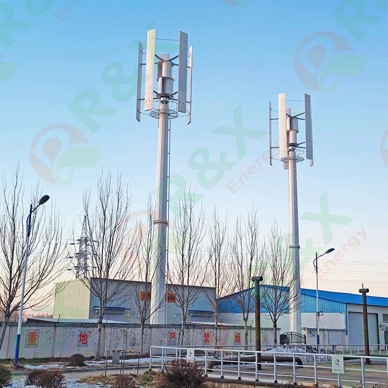 5kw 10kw 20kw Wind Solar Hybrid System 48v 120v 380v Vertical Wind Turbine Generator VAWT