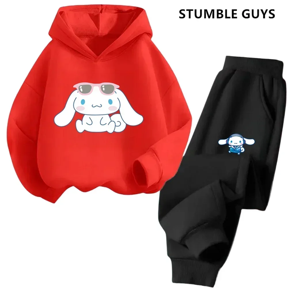 لطيف القرفة لفة طباعة الأطفال بدلة رياضية الخريف الفتيان والفتيات هوديي Sweatpants مجموعة الفتيات هدية عيد ميلاد