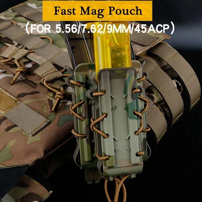 

Molle Mag Pouch Rifle Magazine Pouches Quick Release Mag Holster Case for 5.56 7.62 mm Pistol 9mm Hunting Gear