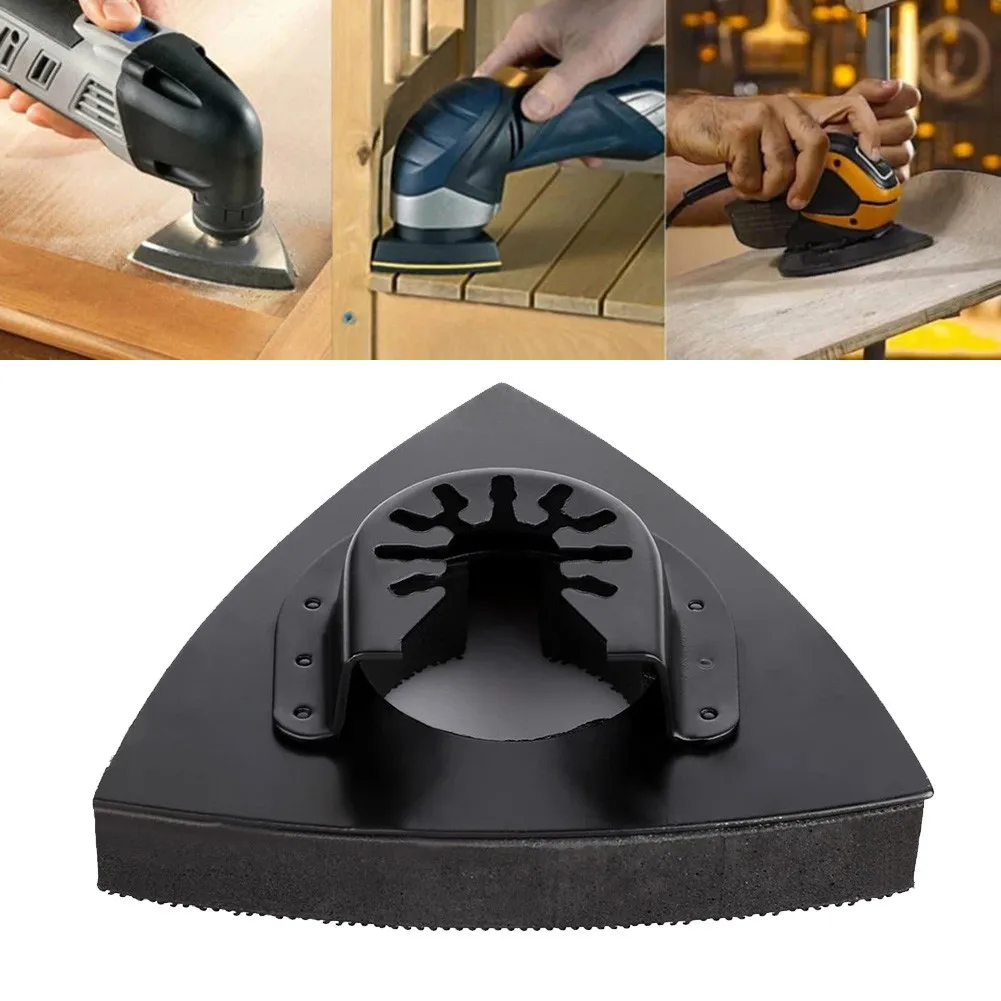 80mm Triangular Sanding Pad High Carbon Steel Quick Release Oscillating Tool For Bosch For Craftsman Oscillating Multitool Black