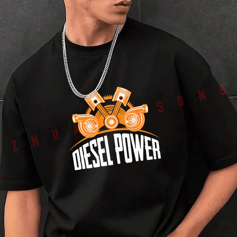 

Men's Graphic Print T-Shirt Diesel Power Graphic Fashionable Casual Street Style Travel And Sports Tee