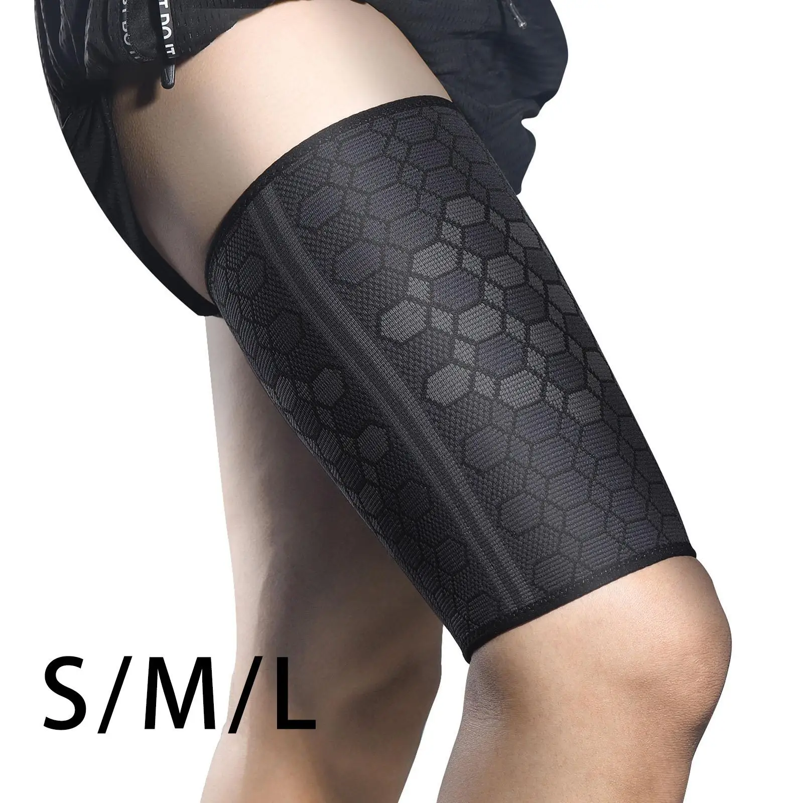 Thigh Compression Sleeve Hamstring Compression Sleeve Stretch Thigh Protector Non Slip Upper Leg Sleeve for Cycling Women Men