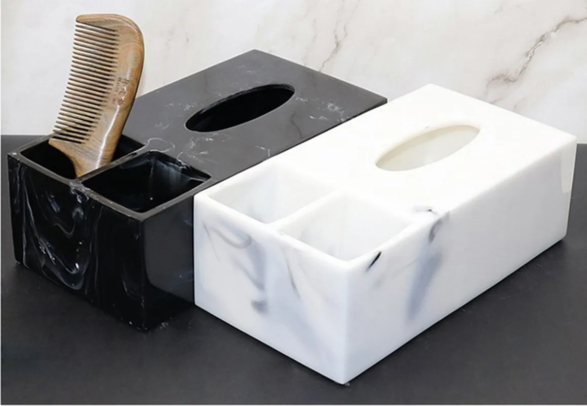 Marble Pattern Removable Tissue Paper Box for Kitchen M Size Storage Box Creative Napkin CaseToilet Paper Holder Seat Tissue Con