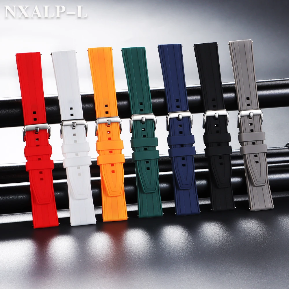 Premium FKM Fluoro Rubber Watch Band 20mm 22mm for Rolex for Omega Strap for Seiko for Oris Diving Sports Women Men Bracelet