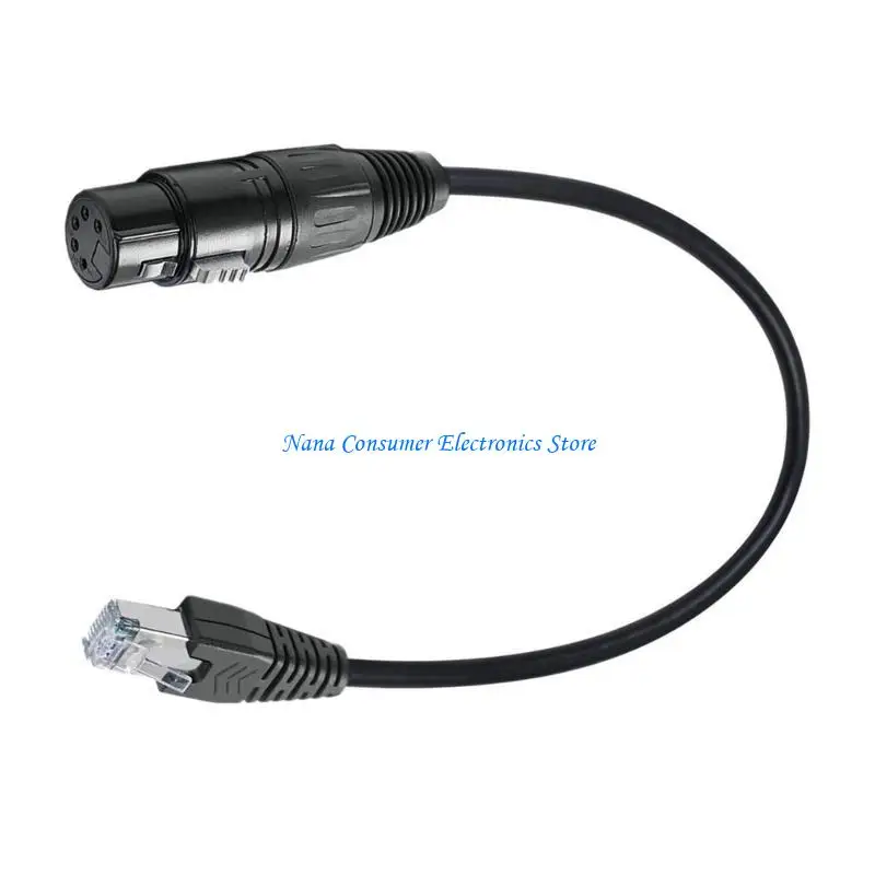 G7NE Premium XLR5P to RJ45 Interconnects Adapter Cable 50cm Locking Design Flexible PVC Coating for Stage Lighting Systems