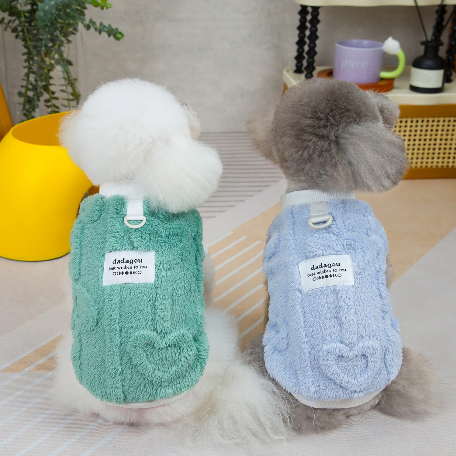 Thermal Fleece Dog Vest 2024 Winter Puppy Clothes for Small Dogs, Heart Pattern Dog Pullover Shirt Chiwawa Yorkie Pet Apparel