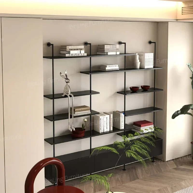 Simplicity Design Bookrack Metal Multilayer Reading Corner Plant Shelves Bookshelf Home Estante Para Libros Home Furniture LVBK