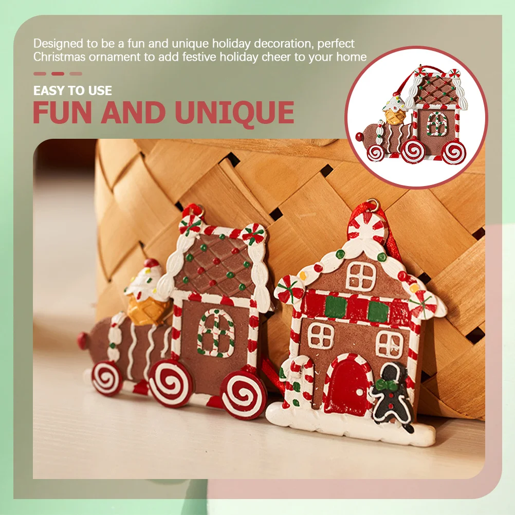 

Christmas Resin Gingerbread Ornament Hanging Decoration for Tree Mantel Wall Home Holiday Decor Festive Xmas Pendant