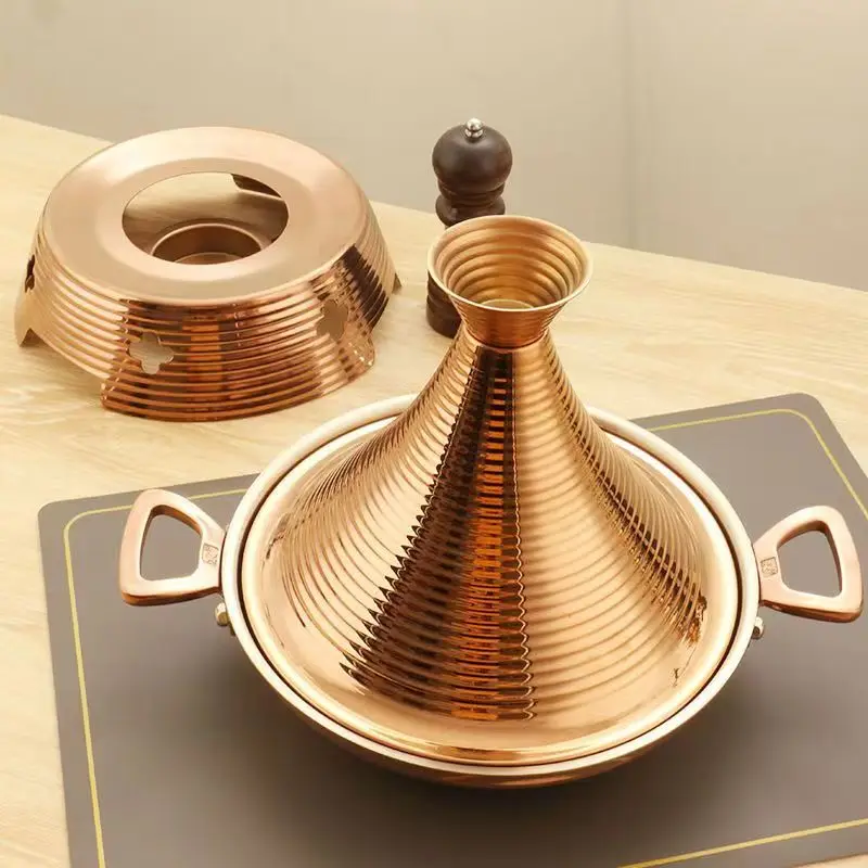 Stainless Steel Tagine Soup Pot Hot Pot Тажин Tajin Тажин Тажин Чегунный Садж Горшочек Для Запекания Чегунный Садж горшочек