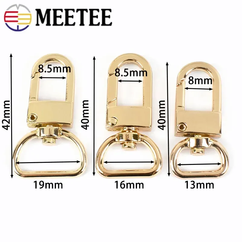 5/10/20pcs Meetee 13-19mm Bag Metal Belt Strap Buckles Carabiner Snap Spring Hook Lobster Clasp Dog for Purse DIY Leather Craft