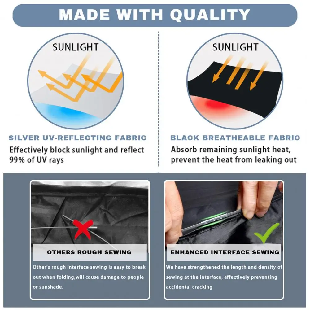 

All-round Protection Car Shade Automotive Front Window Sun Visor Protector Cover for Suv Truck 2pcs Foldable Car Windshield