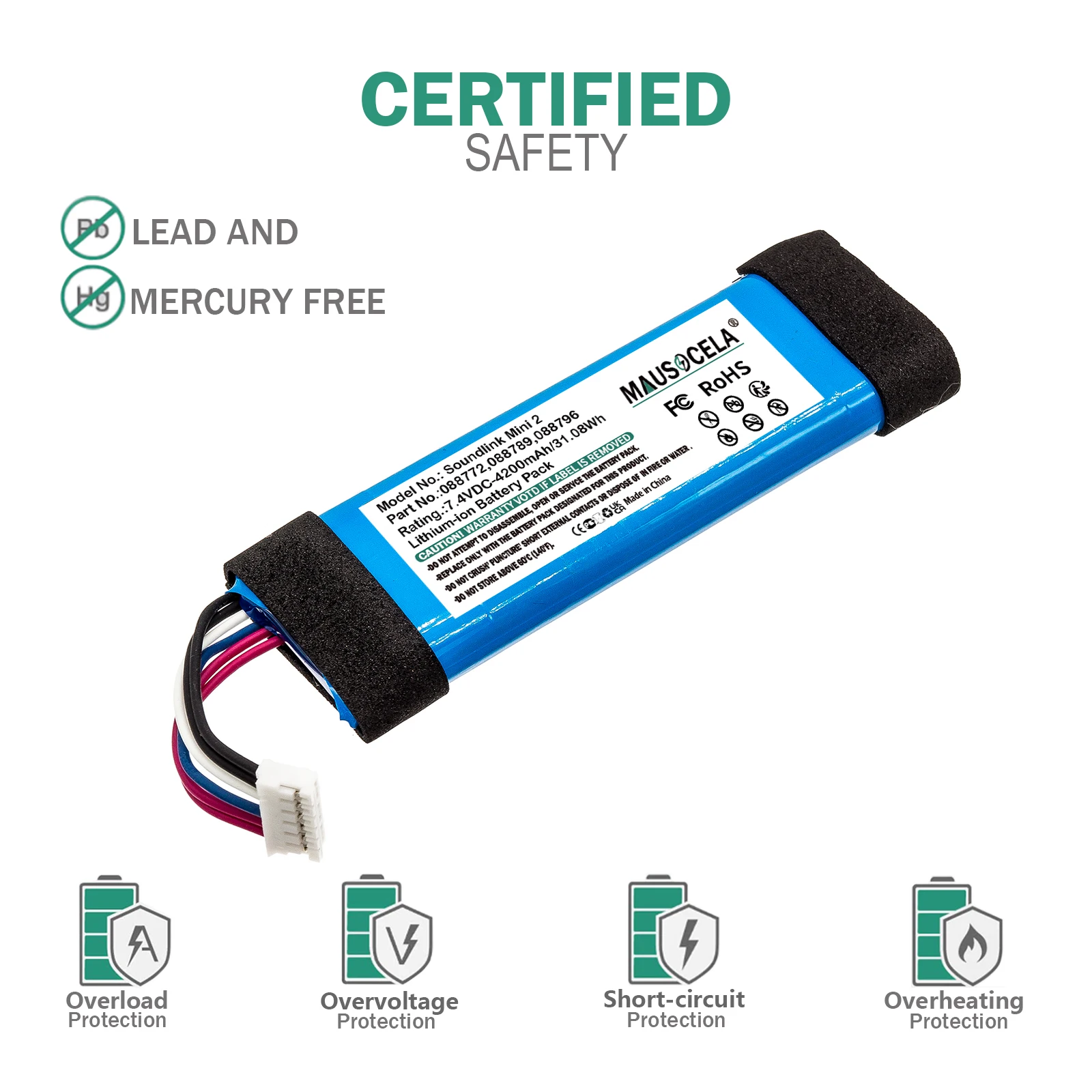 4200mAh/15.54Wh Speaker Battery For JBL:Flip Essential,Flip 3 Stealth Edition,Flip 3 SE,02-553-3494,GSP872693,L0748-LF,Li-Polyme