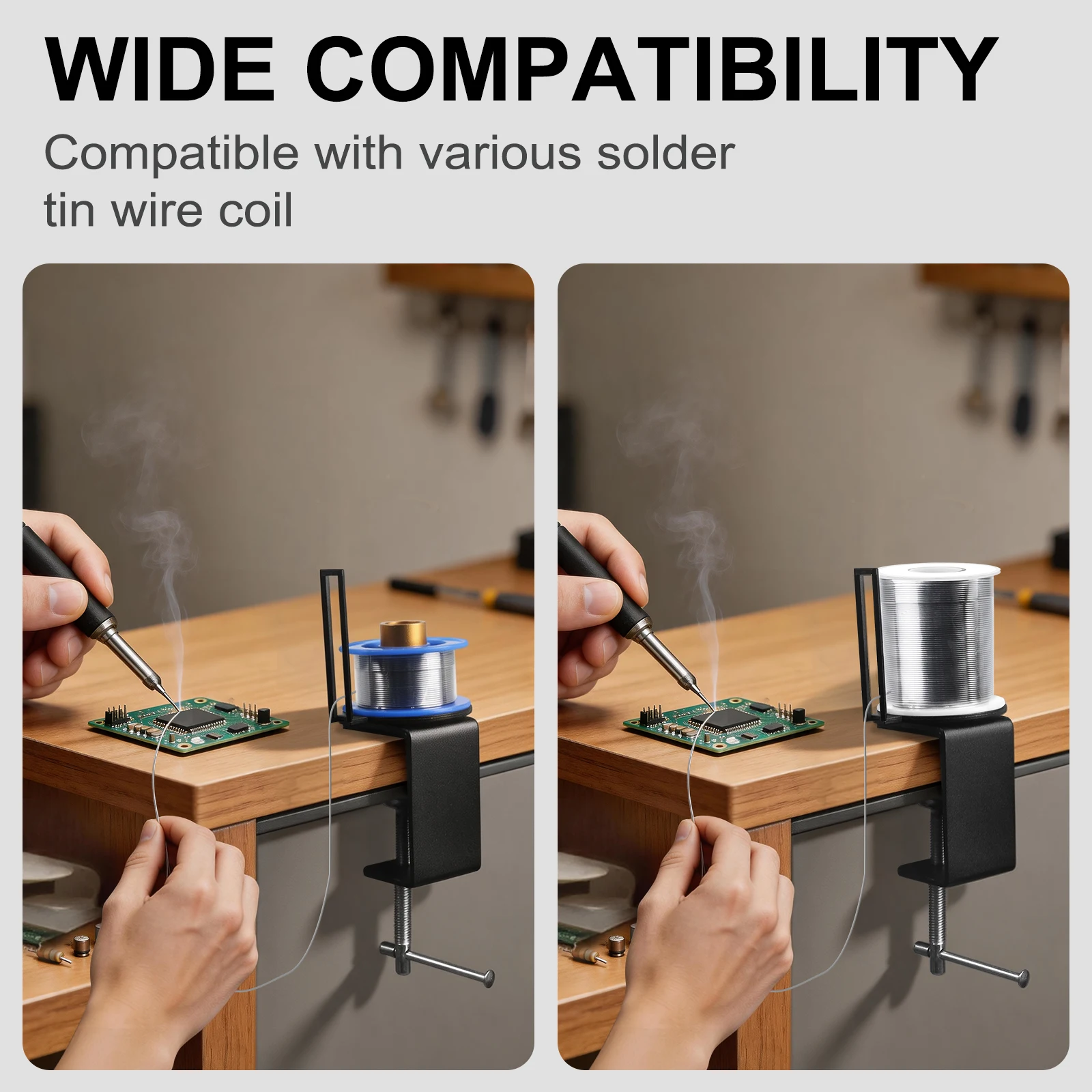 NEWACALOX 360° Rotation Soldering Wire Braket Solder Dispenser Reel Adjustable Roll Holder Welding Tool Accessories