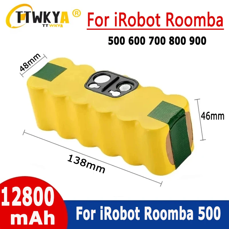 

Аккумулятор для пылесоса iRobot Roomba 500, 12800 мАч, 14,4 В, 12800 мАч, серия Roomba 600, 700, 800, 620, iRobot roomba 650, 770, 780, 580