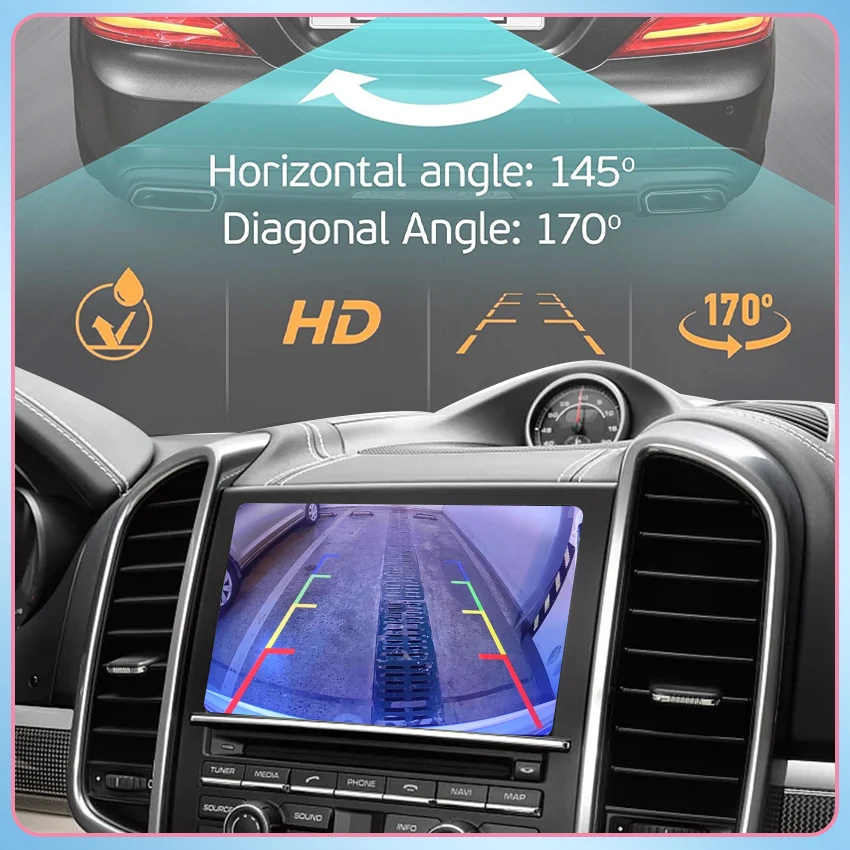 170 °   كاميرا الرؤية الخلفية للسيارة عالية الدقة CCD مقاومة للماء لسيارة تويوتا لاند كروزر برادو 2010 ~ 2018 بدون إطار احتياطي Oem كاميرا بفتحة محفوظة