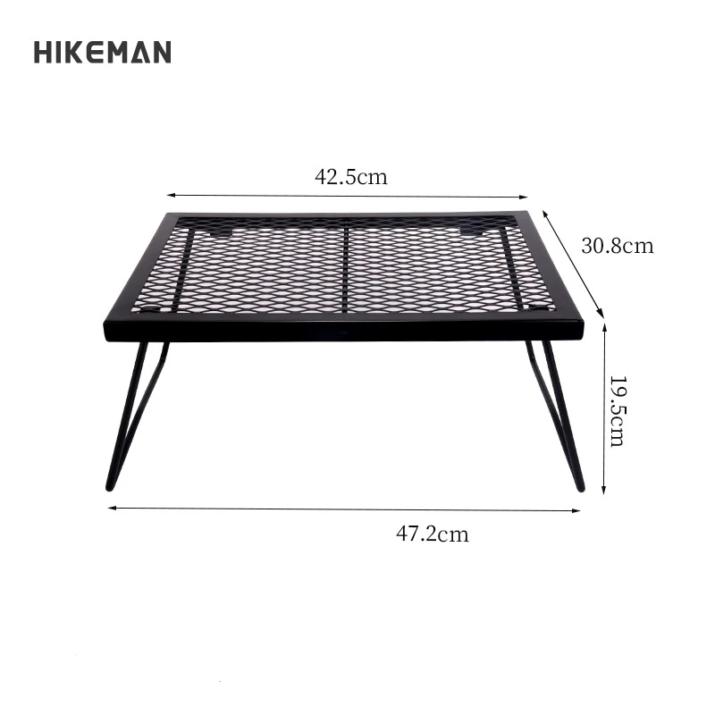 Outdoor Folding Steel Iron Mesh Table Camping Picnic Portable Storage Table Picnic Barbecue Cooking Table