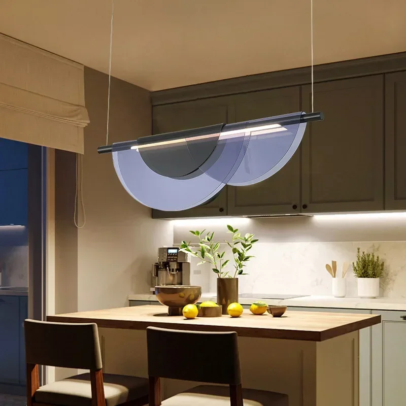 

Nordic Salon Hanging Chandelier Colored Acrylic Minimalist Designer Led Lamp Dining Living Room Dining Bedroom Lightings Lustre