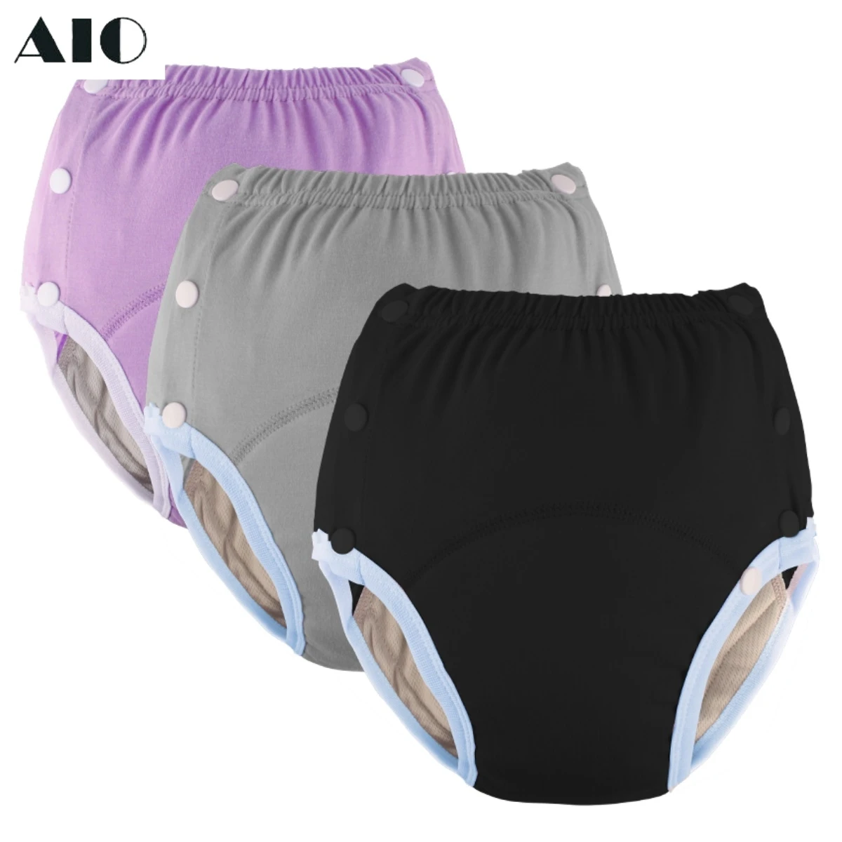 AIO Cotton Snap Button pull-up Diaper Pants Easy to wear Washable Cloth Diaper for Patients Elderly Men  Women Incontinence Pant