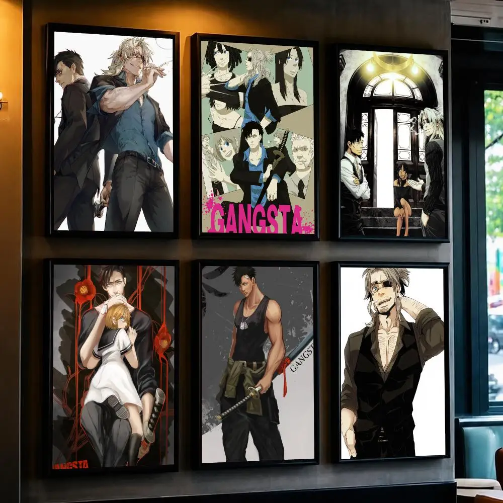 anime G-Gangsta-A Poster Decorative Wall Art Sticker for Cafe Office Bedroom and Living Room