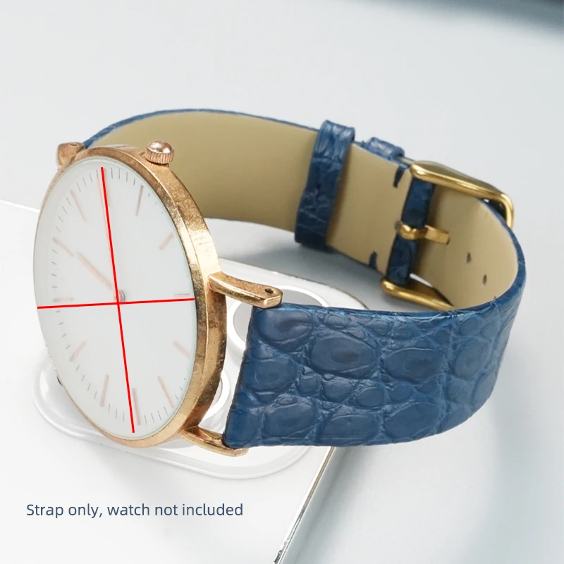 أسود/بني/أزرق رقيق حقيقي حزام التمساح رجل إمرأة 12/13/14/16/17/18/19/21/22 مللي متر لكارتييه تيسو لونجين DW VC أرماني #5