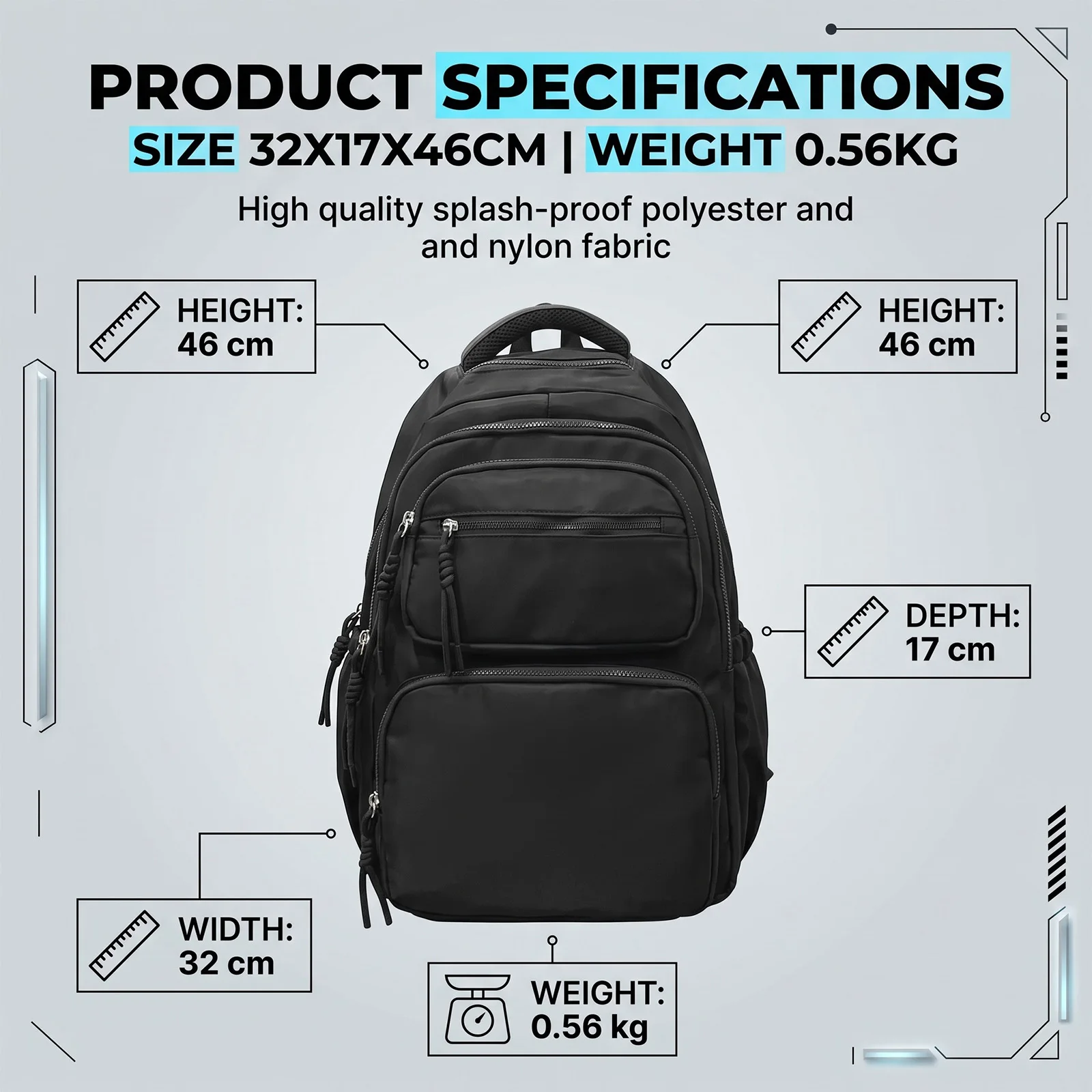 Laptop Backpack for High School & Junior High Students,Unisex Campus Rucksack for Teens,Ergonomic Kids Bookbag Back to School