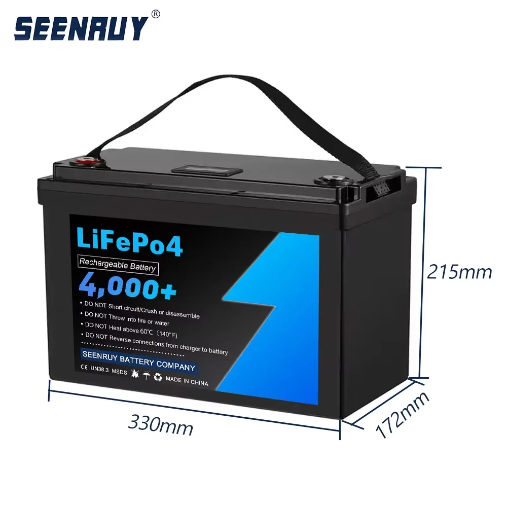 Lithium Iron Phosphate Battery 12V 60Ah LiFePO4 With BMS For RV Campers Solar Golf Carts Marine