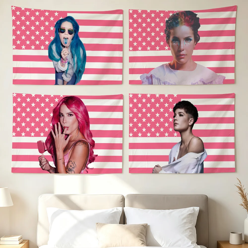 American Singer H-Halsey Flag Wall Decorations Home Decor Suitable For Living Rooms Bedrooms Dormitories Parties And Holidays