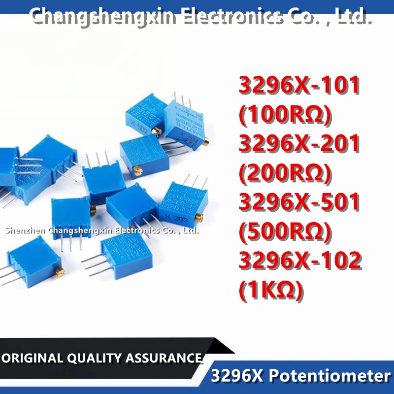 Potenciómetro de resistencia ajustable lateral de precisión de giro múltiple, 10 piezas, 3296X-101, 3296X-201, 3296X-501, 3296X-102, 100RΩ, 200RΩ, 500RΩ, 1KΩ